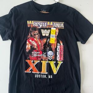 WWE Wrestlemania XIV Boston 1998 Stone Cold Shawn Micheals T Black | Size: L